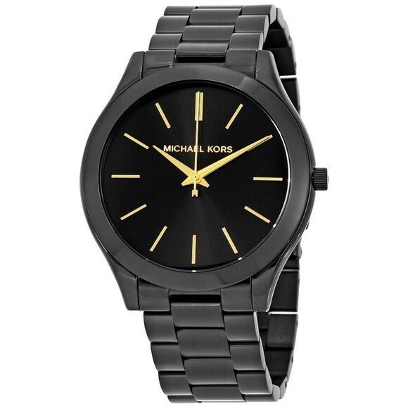 NWT Authentic Michael Kors Slim Runway Black Dial Unisex Watch - Picture 1 of 3
